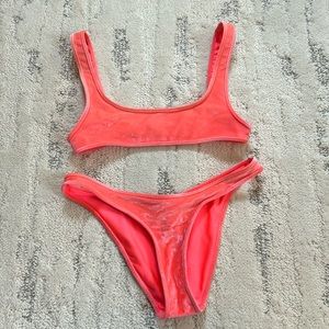 TRIANGL Velvet Coral Pink Bikini X-Small